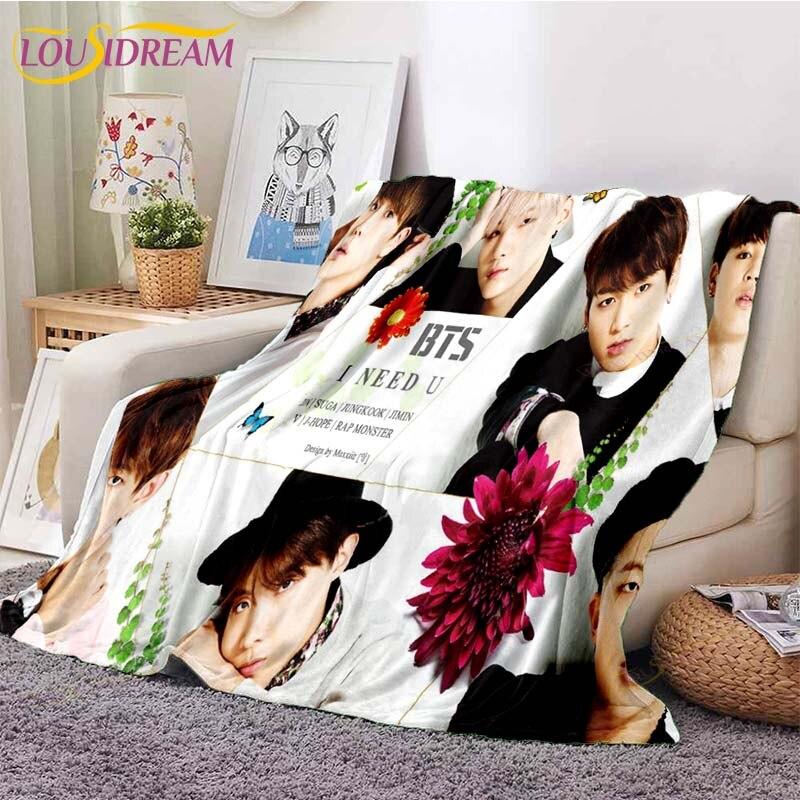 Newest Kpop Bangtan Boys Blanket Sofa Bed Blanket Super Soft Warm Blanket Cover Fleece Throw Blanket