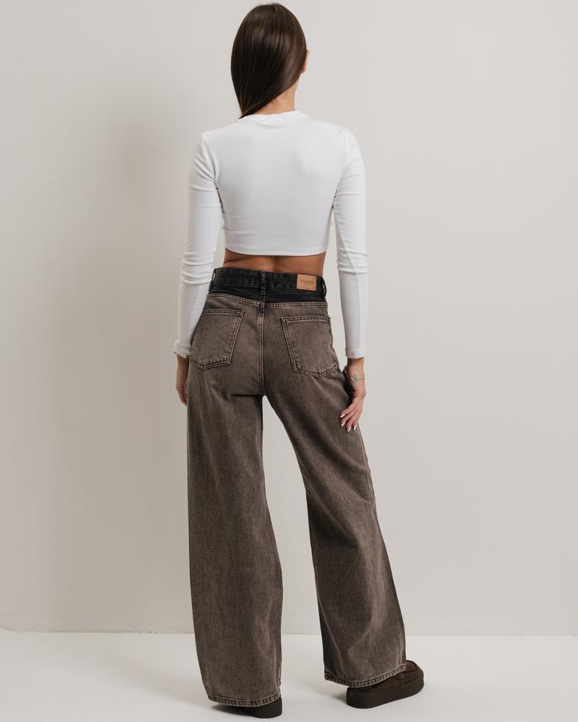 Джинсы женские It's Basic 4277 38 коричнево-серые