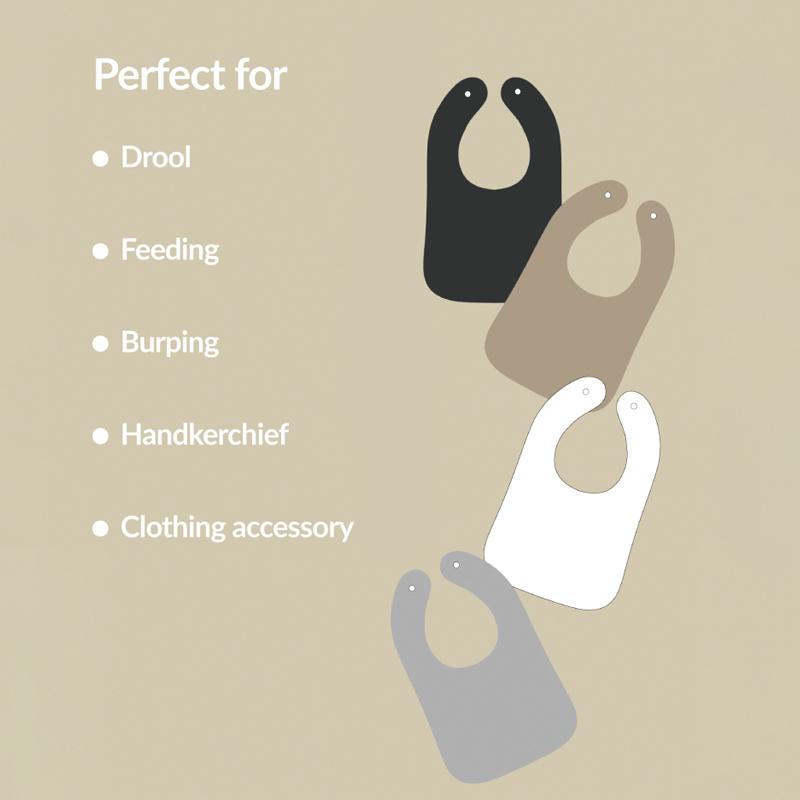 3Pcs/4Pcs Terry Cloth Waterproof Bibs for Babies Feeding Bibs Soild Color Waterproof Towel Kids Bandanas Burp Cloths