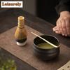 2pcs/set Retro Matcha Set Bamboo Whisk Scoop Ceramic Matcha Bowl Home Tea-making Tools Accessories Matcha Tea Set Birthday Gifts