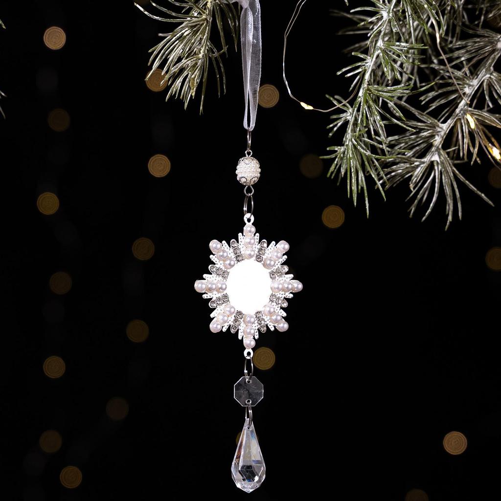 Transparent Austrian Crystal Snowflake and Water Drop Christmas Ornament Chandelier Pendant