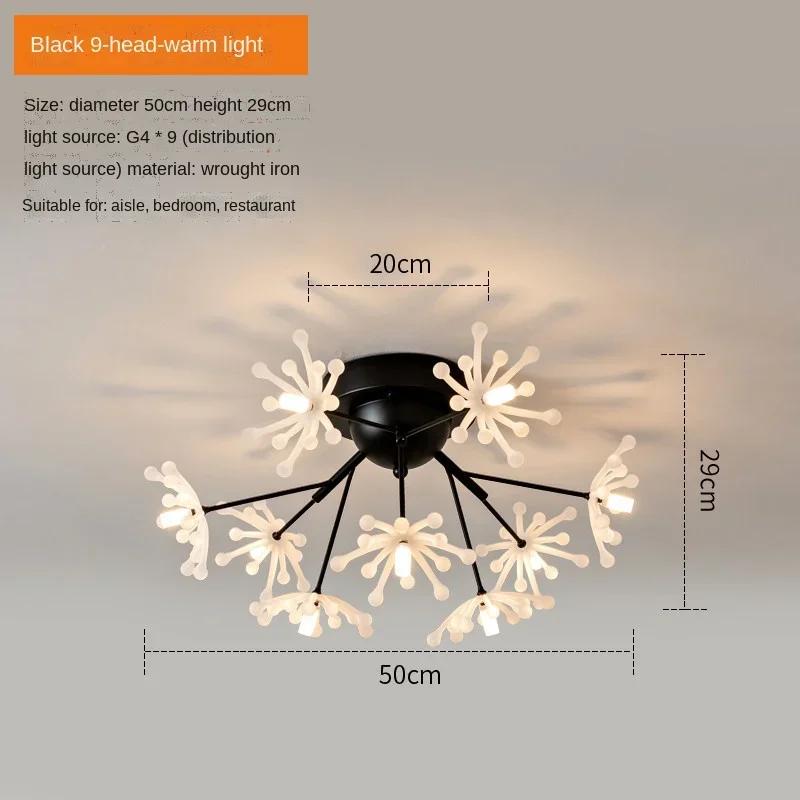 Modern LED Ceiling Light Ice Crystal Glass Bedroom Living Room Children's Room Ceiling Lamp Designer Lighting