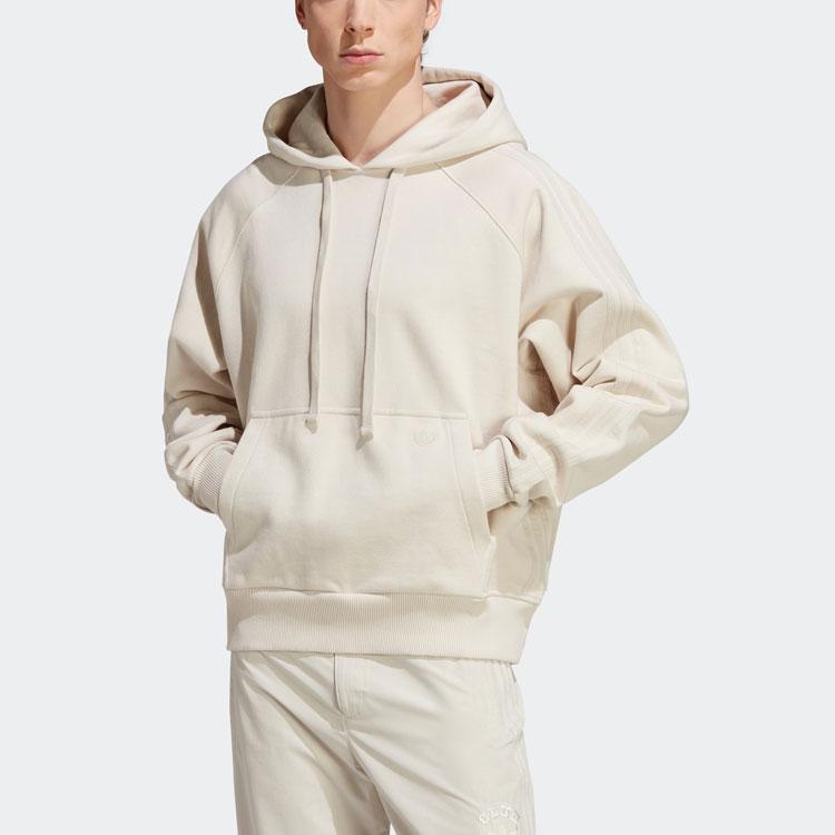 Adidas Originals Trefoil Blue Version Solid Logo Hoodie Men Sweatshirt Khaki IA2449