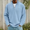 Nuovo Pullover Casual da Uomo con Collo Rialzato e Zip Manica Lunga Camicia da Uomo Colore Unico Maglione Sportivo