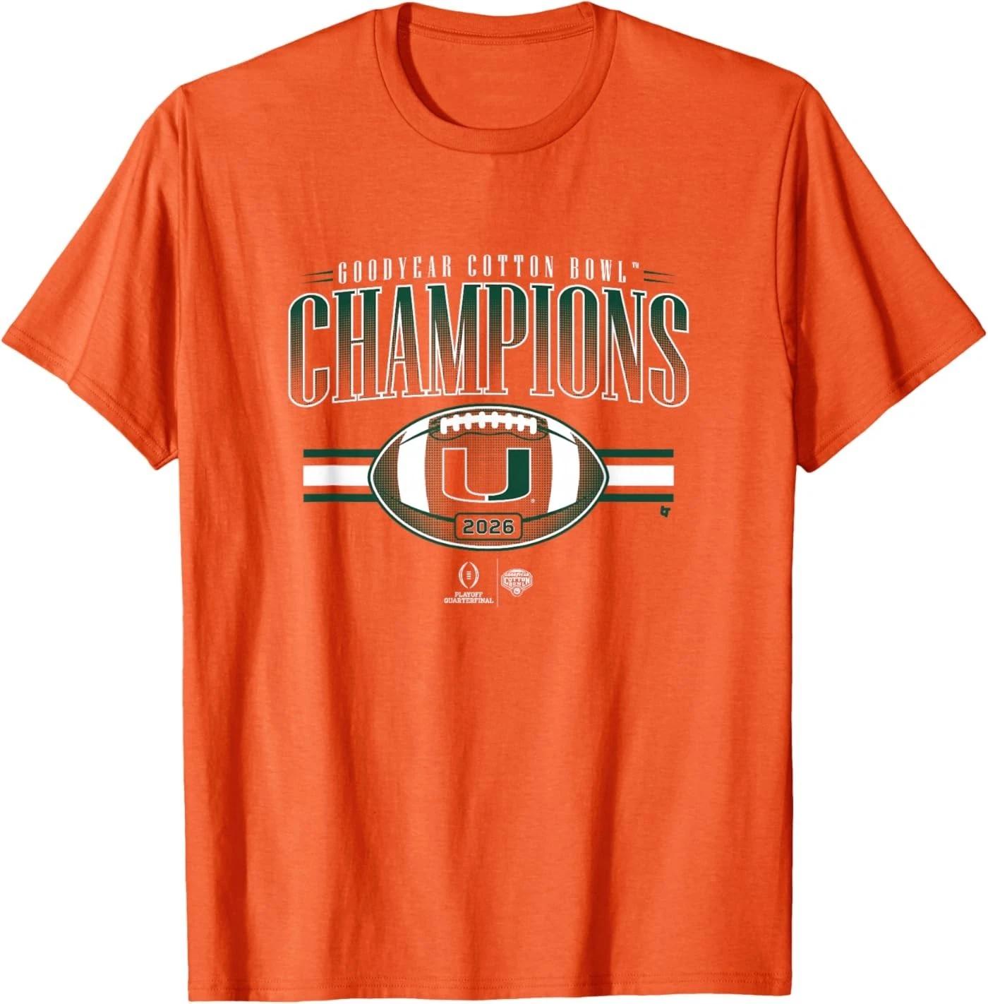 Miami Hurricanes 2025 College Football Playoff Cotton Bowl T-Shirt 4XL