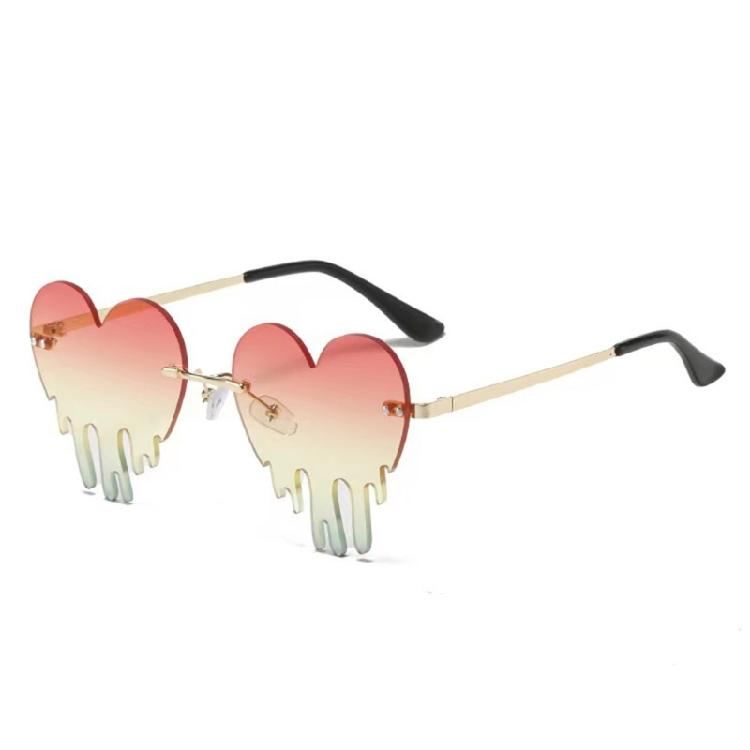 Modern Heart Shape Sunglasses For Ladies And Teens Frameless Eyeglasses For Photo Props And Costume Accessories