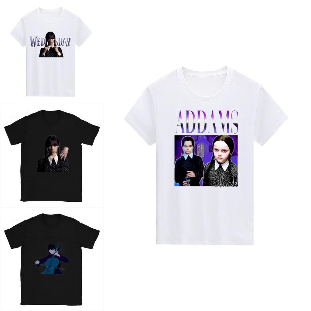 Die Addams Family Wednesday Unisex T-Shirt Top Stilvoll Weich Atmungsaktiv Bequem