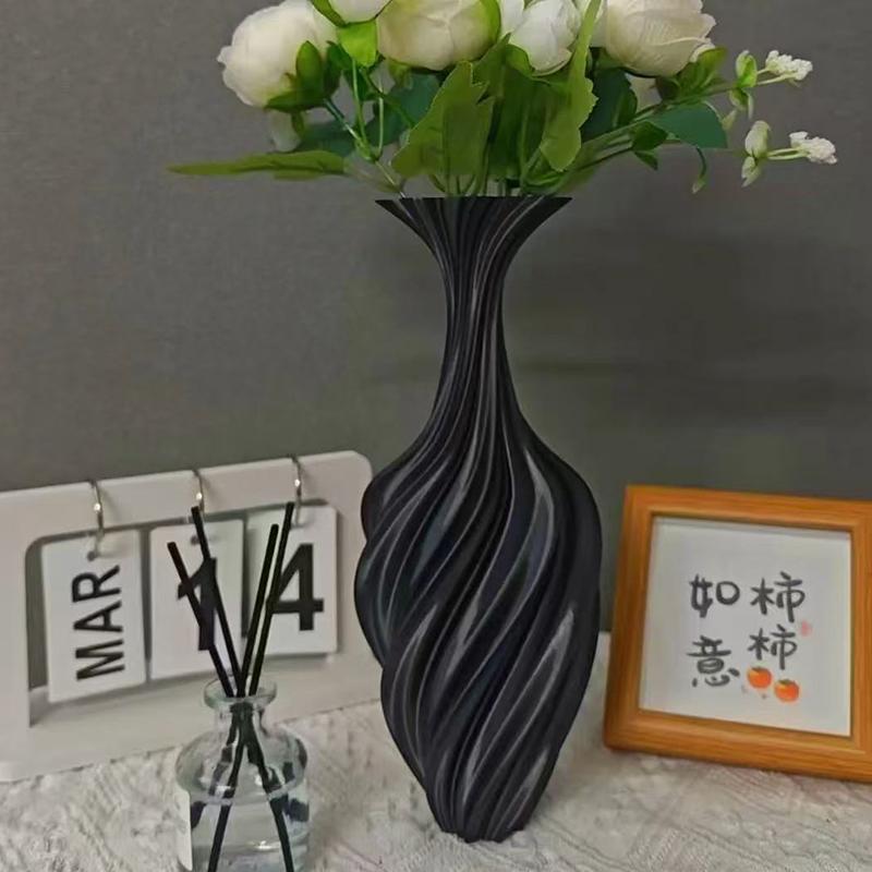 3D Printed Vase Modern Style Vase Flower Vase With Swirl Pattern Aesthetic Floral Display Vase For Living Room Desktop Decor