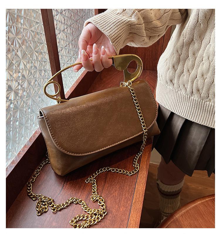 New Fashion Paperclip Design Tote Bag for Women Trendy Texture Shoulder Handbag CLE
