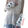 Casual Warm Gloves Stretchy Gloves Adult Knitted Arm Warmer Half Finger Gloves Knits Gloves for Cold Weather Cycling