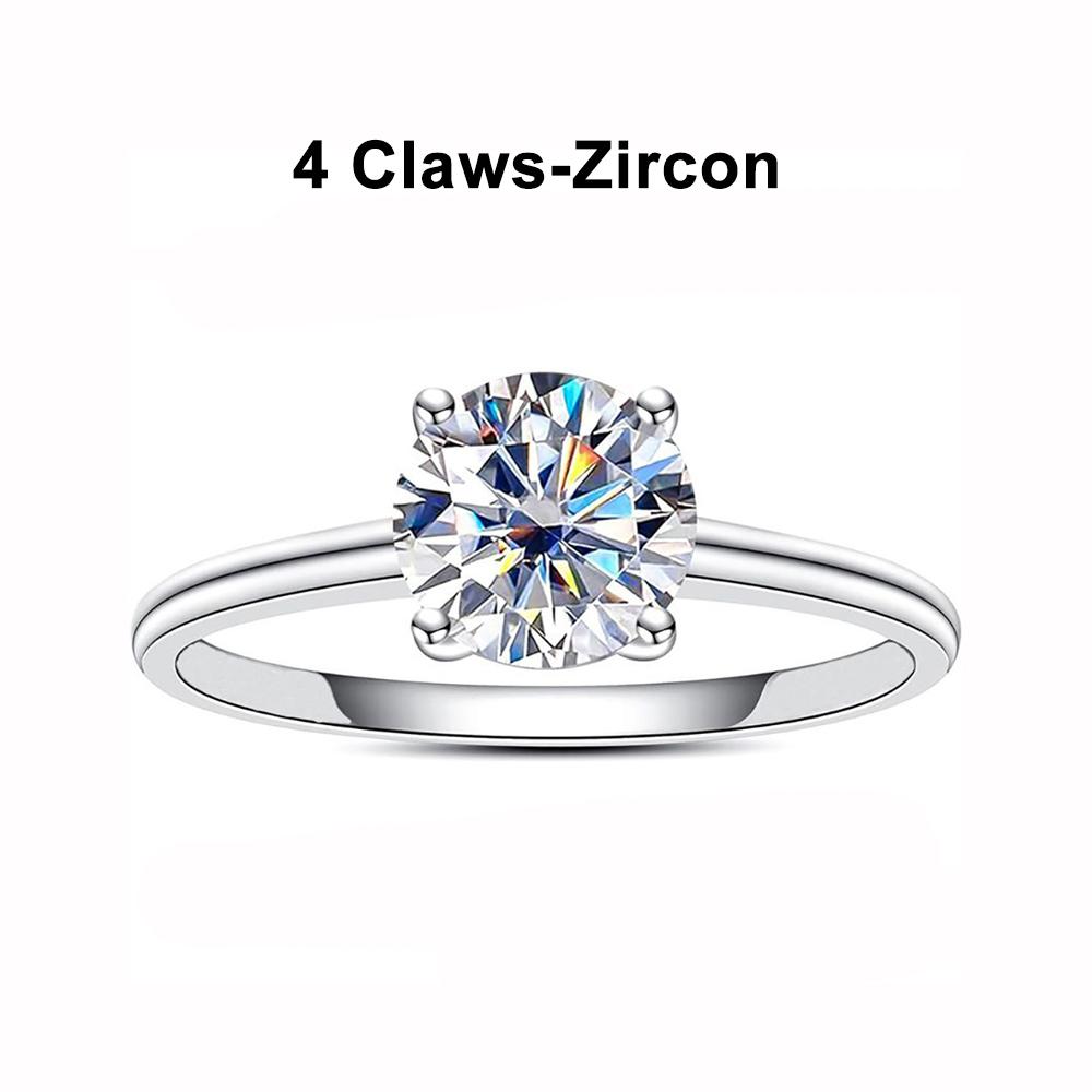 

IGOTOS Certified 0.5/1/2/3ct Round Cut Moissanite Ring Women 925 Silver White Gold Lab Diamond Rings Engagement Jewelry 5&0.5CT(5mm)