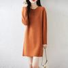 Women Sweater Dress 100% Wool MODERN NEW SAGA O-neck Knit Long Pullover Winter Jumpers Wool Long Dress Female