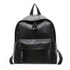 Schoolbag Soft Leather Retro Backpack Women's Large Capacity PU School Bag Women's College Student Casual Simple Women's Travel Computer Backpack