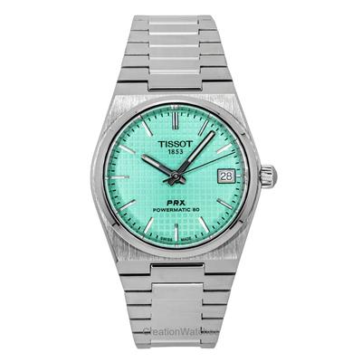 Orologio unisex PRX Powermatic 80 in acciaio inossidabile con quadrante verde chiaro, automatico, T137.207.11.091.01, 100 m