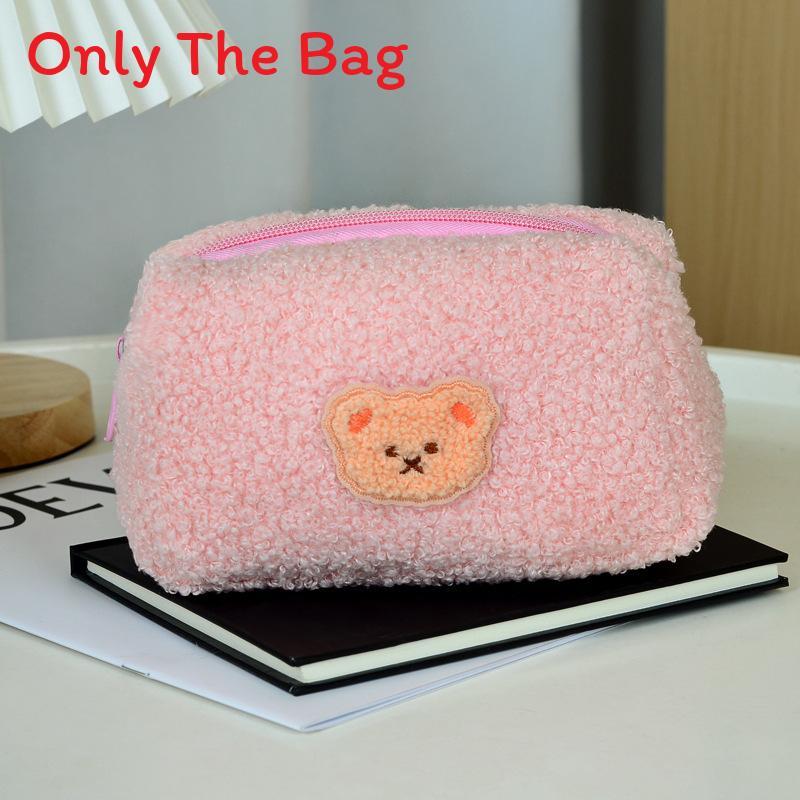 Astuccio in Peluche di Grande Capacità Stile Coreano con Design a Orsetto per Studenti e Ragazze