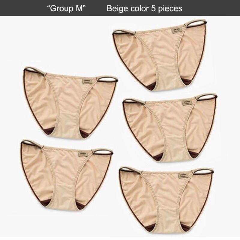 Sexy Damen-Unterwäsche, Höschen, Modal-Slips für Damen, einfarbig, niedriger Bund, G-String, nahtlos, Dessous, Damen-Mädchen-Tanga, 5 Stück
