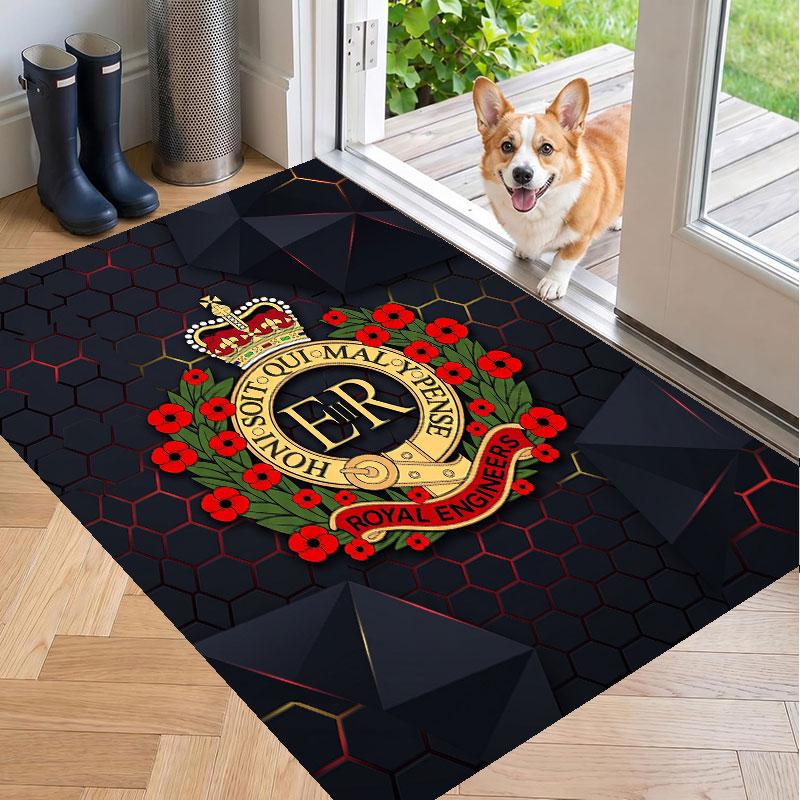 Soft Floor Carpet Royal Engineers A.F.C Pattern Area Rug Decorative Mat For Home Room Decoration