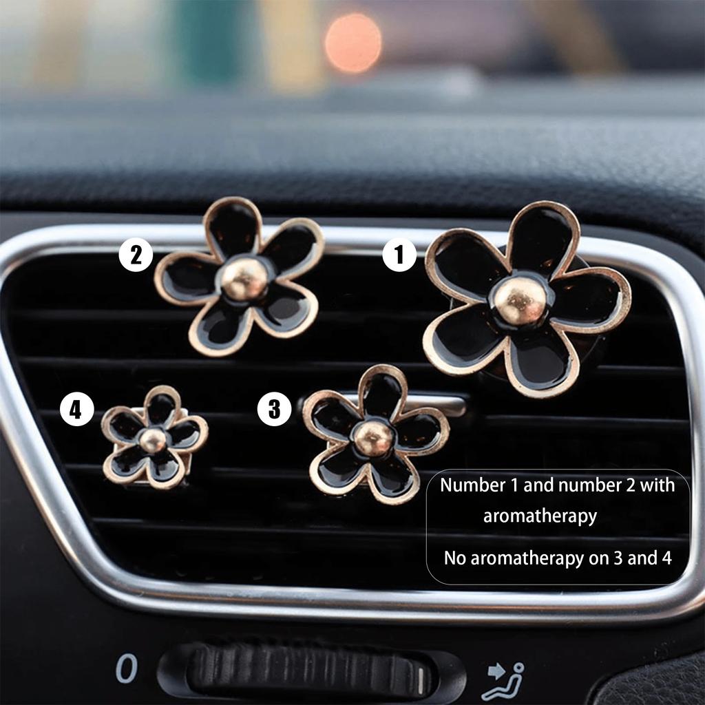 4pcs/set Car Air Freshener Perfume Clips Cute Flower Shaped Outlet Vent Clip for Car Interior Decoration Aromatherapy Supplies