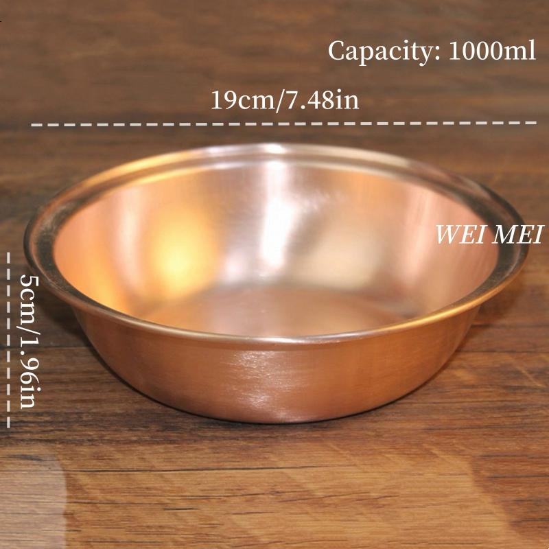 Handcrafted Vintage Brass Salad Bowl,Large Size Polishing Texture Outdoor Picnic Soup Bowl,Camping For Home Copper Tableware