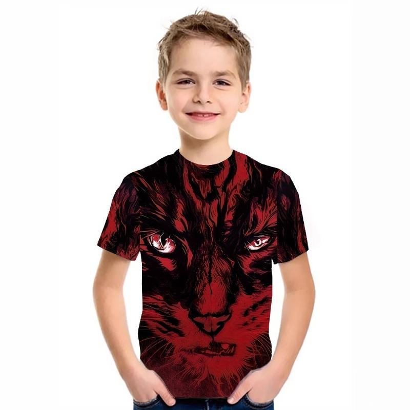 Celoplošný potisk 3D tričko s krátkým rukávem pro chlapce dívky středního věku starší děti trička