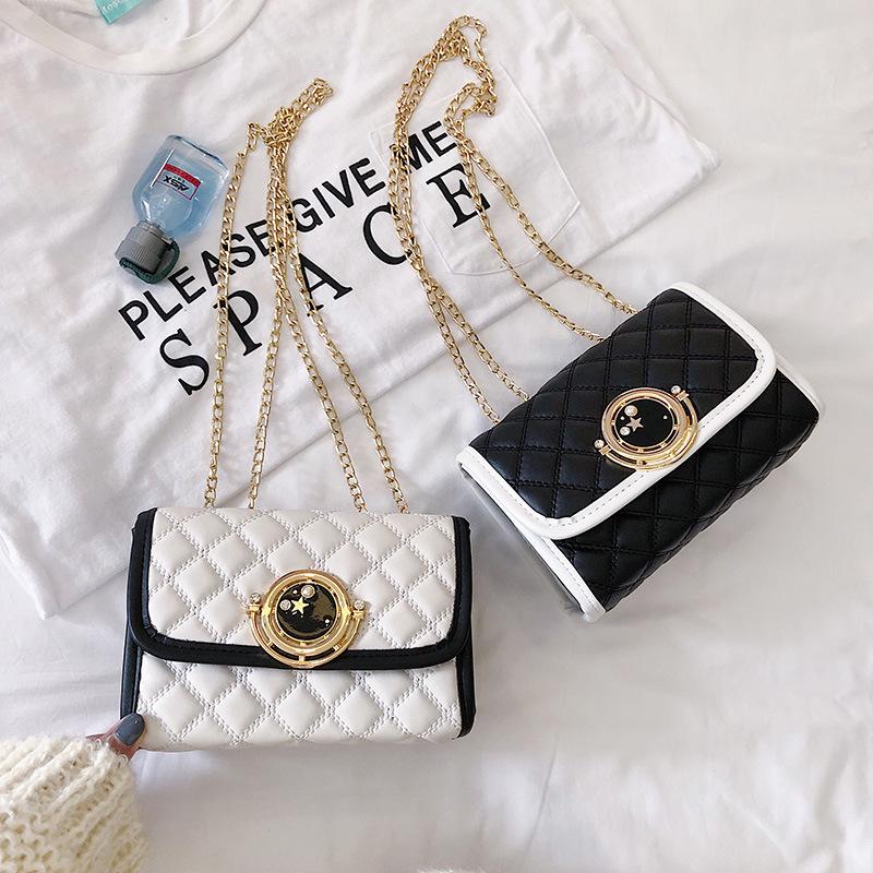 SCIONE Lock Bag Western Style Bag 2019 New Trendy Wild Messenger Bag Rhombus Chain Bag Fashion Small Square Bag