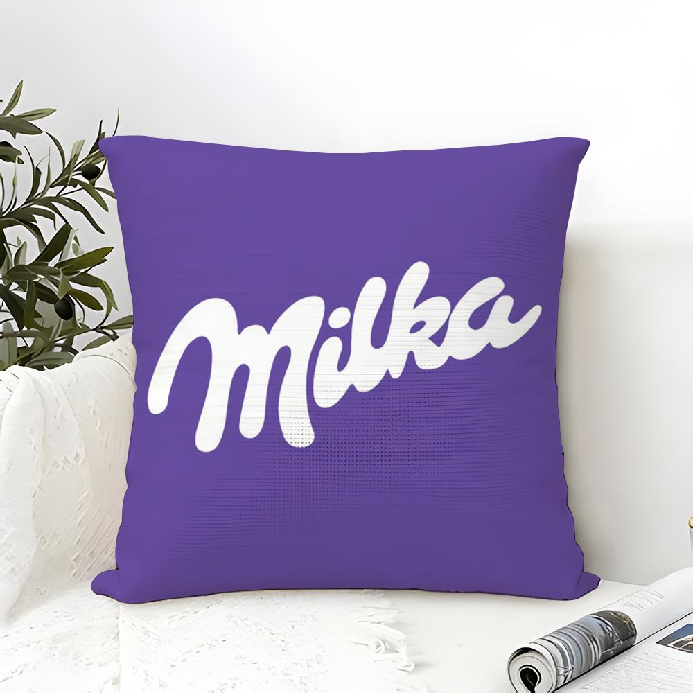 Funny Milka Purple Pillow Case Cotton Linen Fabric Square Zipper Pillowcase Home Decorative Living Room