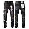 Mens Slim Fit Black Denim Jeans With Stretch Water Washed Distressed Detail Small Cuff Casual Style Teens Adults