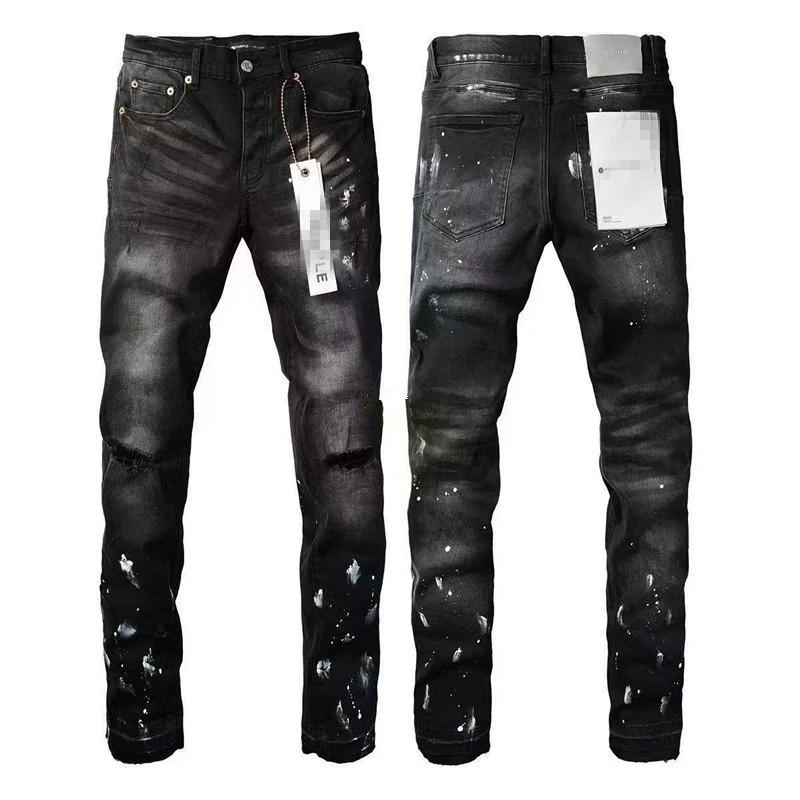 Mens Straight Fit Distressed Patchwork Denim Jeans Vintage Streetwear Style High Waist Ripped Cotton