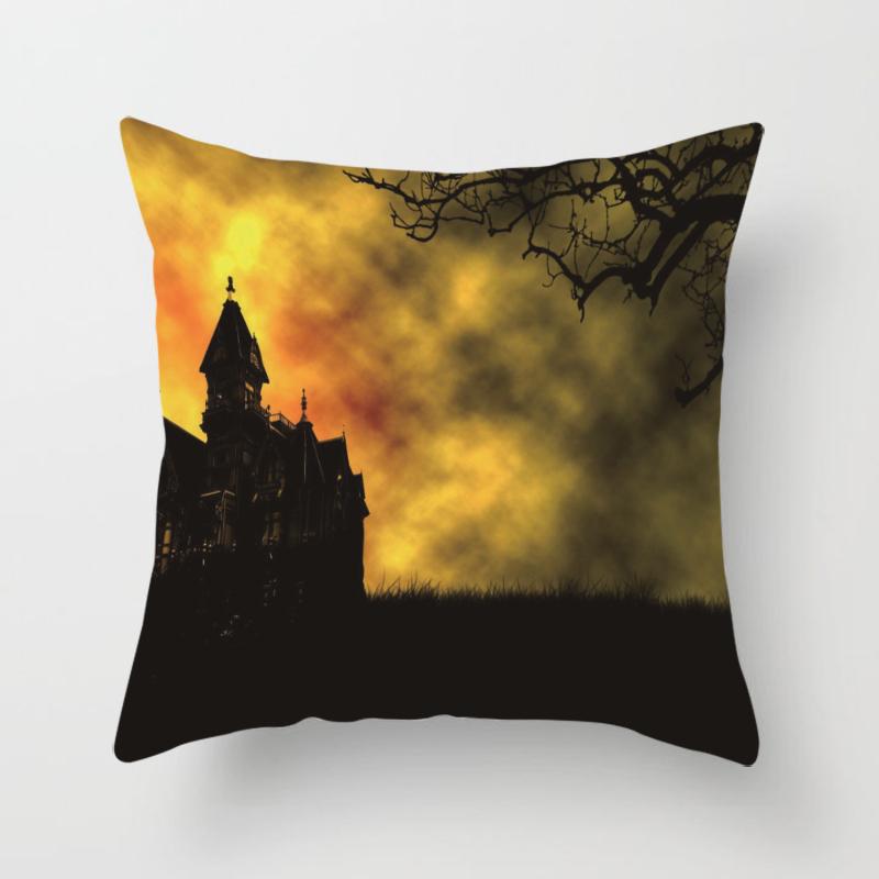 

Хэллоуин тема ужас тыква летучая мышь принт узор наволочка дома гостиная диван украшения квадратный пледы наволочка 40X40CM