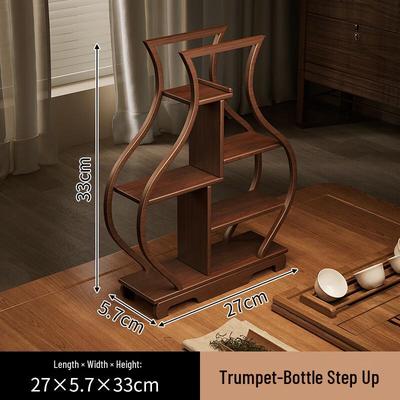 Solid Wood Desktop Tea Table Curio Shelf