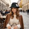 Decorative Side Cord Bavarian Feather Hat Structured Brim Jazz Cap Oktoberfest Hat  Men Women