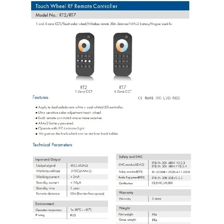 WZ1 Skydance 2CH*5A 12-36VDC ZigBee Wireless RF Dimmer LED Controller for Single Color Color Temperature LED Strip Light Lamp