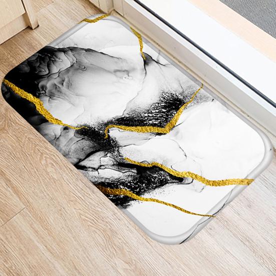 Covoraș anti-alunecare flanel absorbant în mai multe culori Covor imprimat cu marmură pentru casă