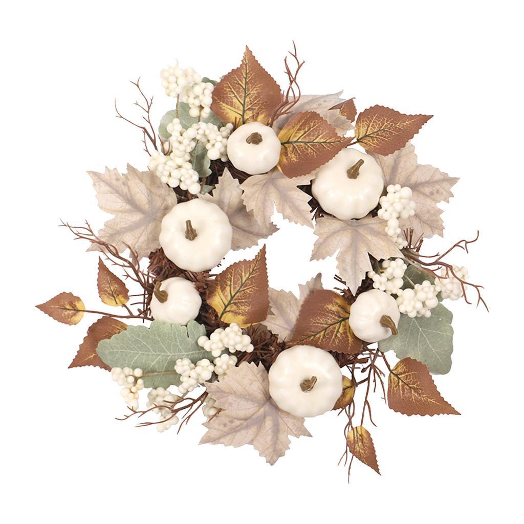 Autumn Thanksgiving Maple Leaf Berry Wreath Door Decoration Ornament
