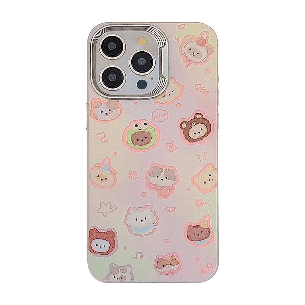 Hollow Laser Kitten Iphone15 Suitable for 14Promax Mobile Phone Case 12 Apple 13 Cartoon 16 Anti Fall Hard