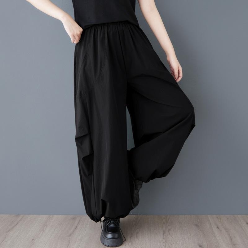 Plus size Vintage talie înaltă Casual largi lungi primăvară vară pantaloni largi pantaloni femei
