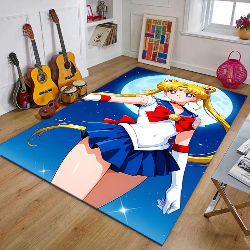 Sailor Moon Printed Area Rug Carpet for Bedroom Living Room Home Decor Rugs Mat Non Slip Mat Rug for Bedside