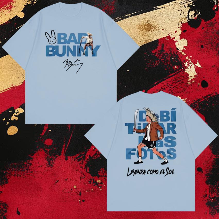 

Bad Bunny Tour 2026 Debi Tirar Mas Fotos DTMF Merch print T shirts Unisex WOMEN vintage Tops Unisex Fleece short sleeve Tshirt S
