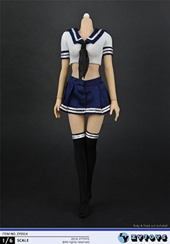 Scale Figure ZY5014 Beautiful High School Girl Summer Sailor Uniform Set and Head Not [TOYBARJAPAN] 1/6 Accessories/ZYTOYS (Body Included)