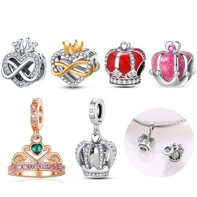 Kupferfarbene Anhänger Farbige Zirkonia-Kronen-Anhänger Für Hängeohrringe Anhänger Perlen Schmuck Perlen Neue Geschenke Für Frauen