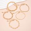 5-Piece CCB Cross Chain Bracelet Suit Fashion Trendy Simplicity Fashion Girl Twin Hand Jewelry Hipster