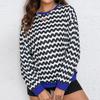 Women's Casual Wave Pattern Long Sleeve Sweatshirt