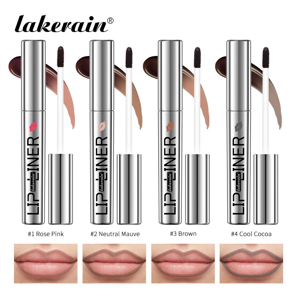 Lakerain 4pcs Peel Off Lip Liner Tattoo Seu, Waterproof Long Lasting Matte Lip Liner, Smudge Proof Transfer Resistant Peel Lip Makeup Liner for Lips
