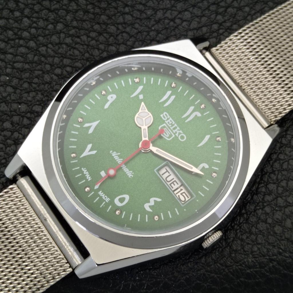 AUTOMATIC VINTAGE REFURBISHED SEIKO 5 6309A JAPAN MENS GREEN WATCH a441390-5 Sk-a441390