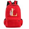 26 English Letters Cosplay Canvas Red Backpack Children Schoolbag Travel Bag Back To School Bookbag for Kids