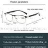 Fashionable Metal Square Frame Blue Light Blocking Reading Glasses Classic Business-Style Presbyopia Glasses with Plus Diopters