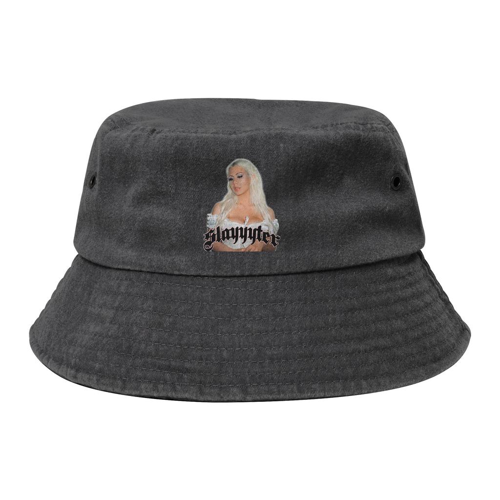 Travel Headwear  SLAYYYTER Accessories Bucket Hat Unisex Women Distressed Denim Sun Hat Panama Hat Fishing FisherUnisex Caps