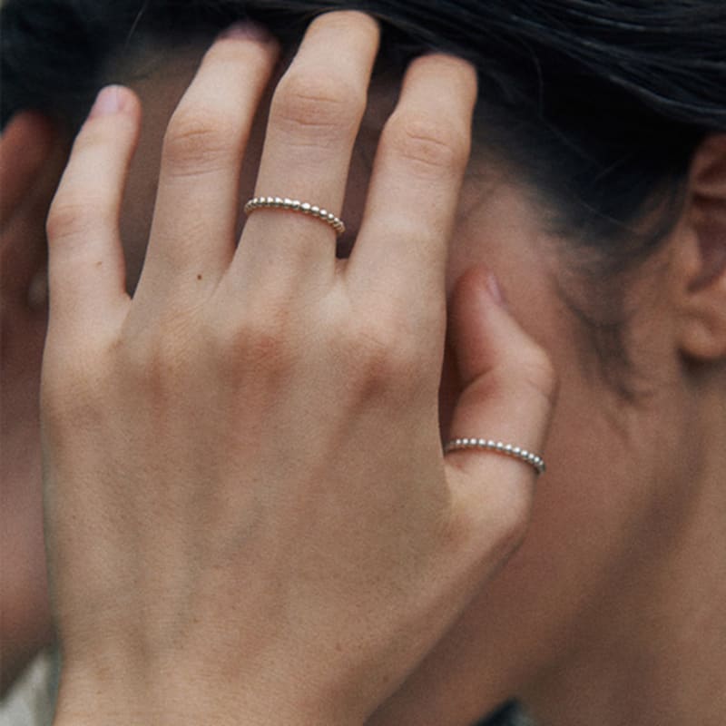 

green [925 silver] Five.silver.211 / ball ring No. 15