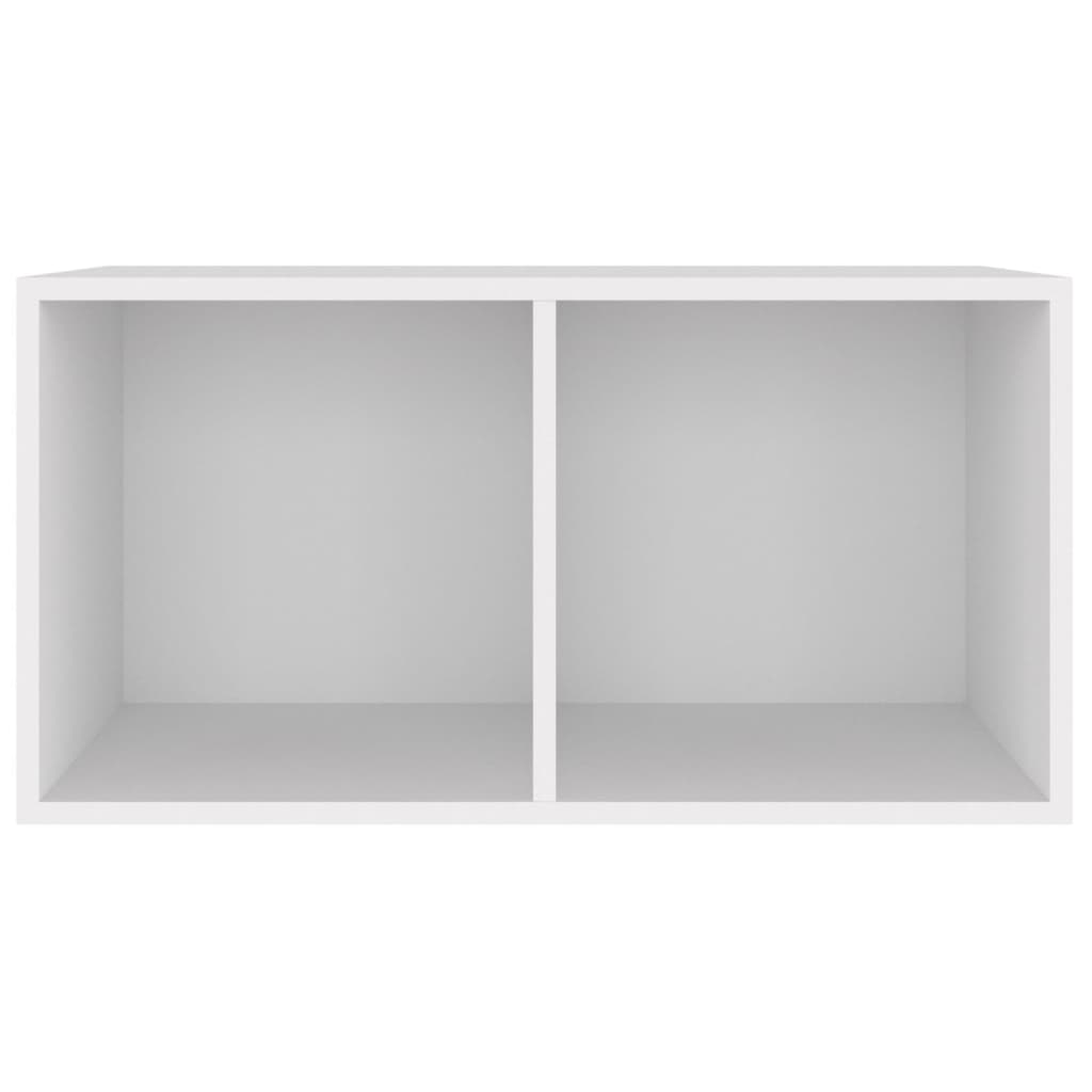 Vinyl Record Storage Box White 71 x 34 x 36 cm Engineered Wood