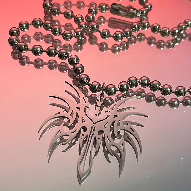 1pc Punk Y2K Style Pendant Necklace,Skull Sword Thorns Flame Titanium Steel Pendant Necklaces for Gift Party Jewelry Hip Hop Cha